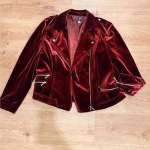 INC International Concepts Velvet Red Women's Blazer